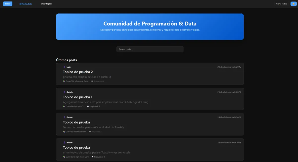Captura de Alura Foro — API REST + Frontend
