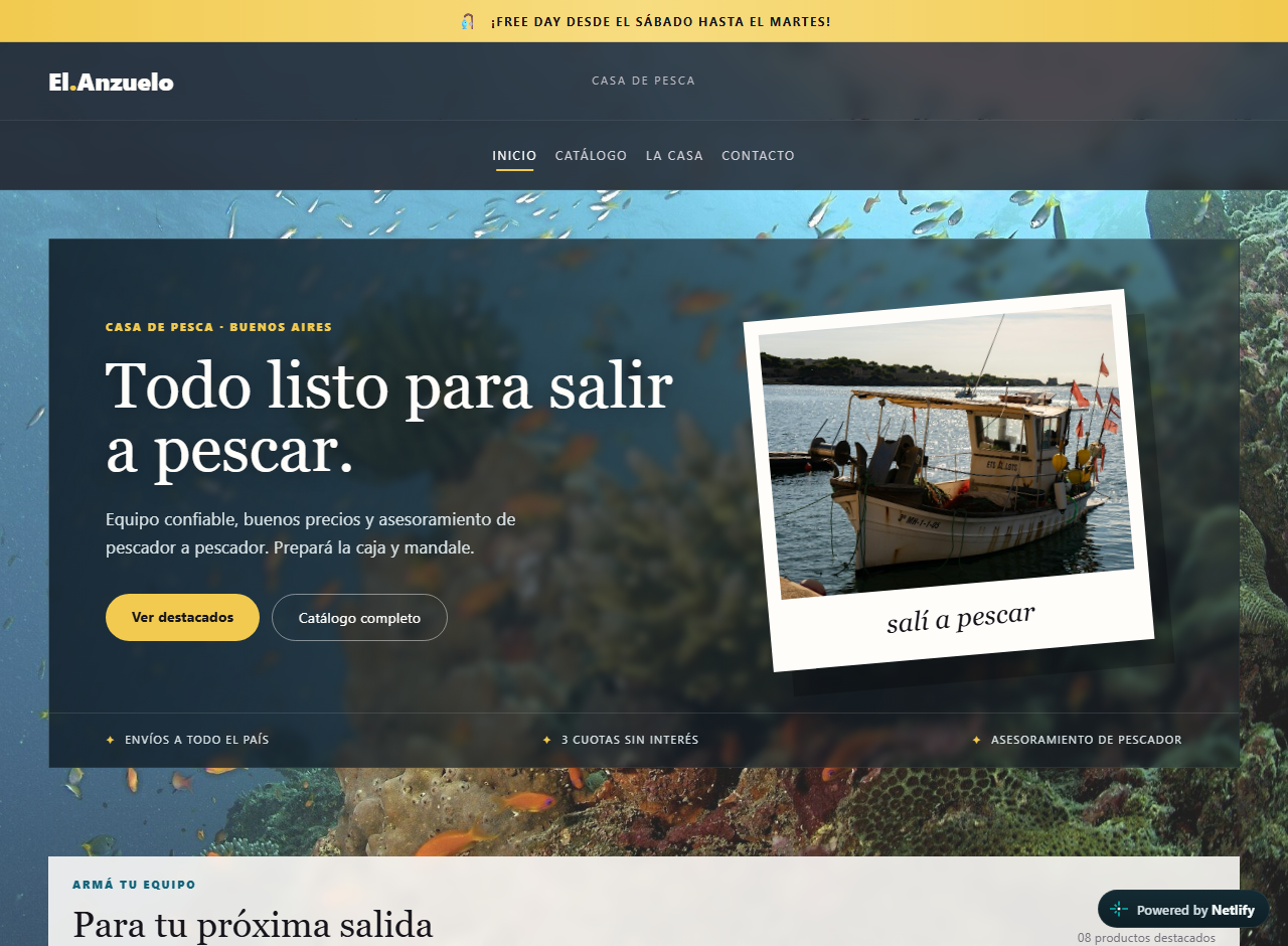 Captura de El.Anzuelo — Tienda online