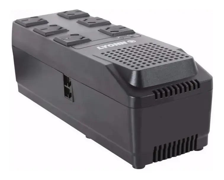 ESTABILIZADOR DE TENSIÓN LYONN 1200N-V 1200VA INDICADOR LED 6 TOMAS + USB (TCA-1200NV)