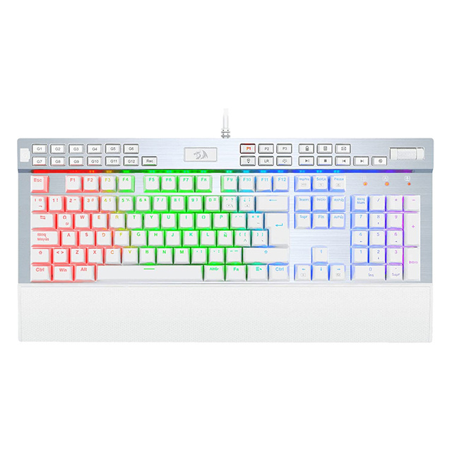 Teclado REDRAGON YAMA WHITE RGB WIRED USB MECANICO SWITCH VIOLET LATINO (K550W-RGB-1) (6950376751447)