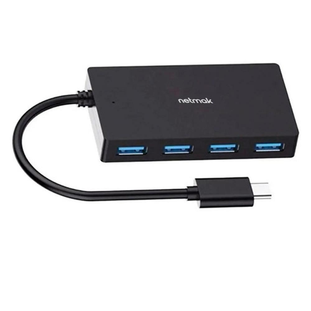 Hub adaptador Netmak USB-C a 4 puertos USB-A 2.0 (NM-HUBC)