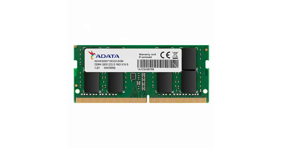 MEMORIAS SO-DIMM DDR4 16384MB 16GB 3200MHZ ADATA BLISTER (AD4S320016G22-SGN)