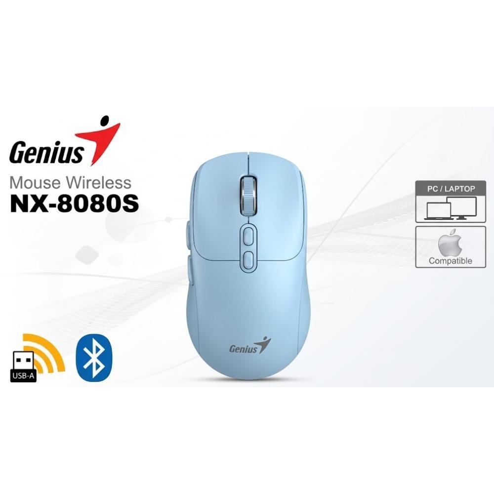 Mouse Genius Nx-8080S Wirelles 2.4 - Bluethooth IA blue (NX-8080S BT)