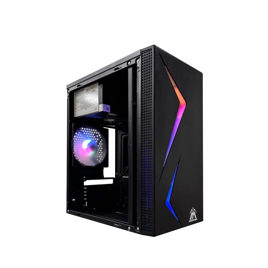 Gabinete Aconcawa Voltix F-600W 1 cooler fan ARGB Micro ATX (ACW-2712R)