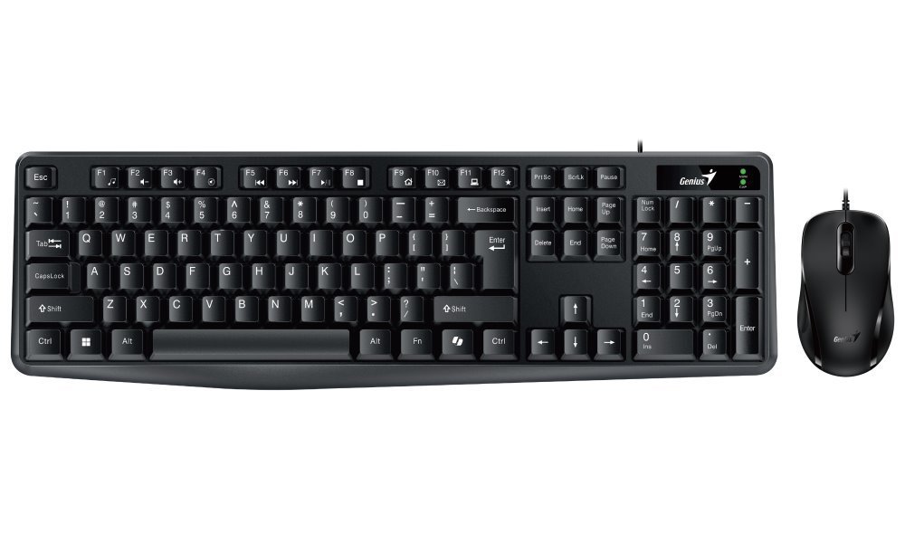 TECLADO Y MOUSE GENIUS KM 170 WIRED USB BLACK COPILOT KEY IA (KM-170 AI BLACK USB)