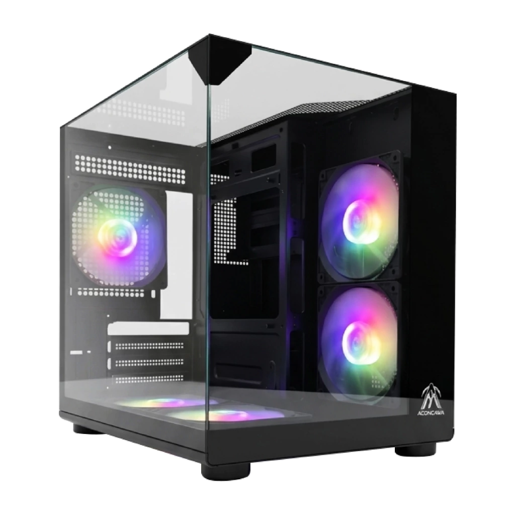 Gabinete Aconcawa Predator pecera 5 coolers RGB M-ATX GB-KIT002SF