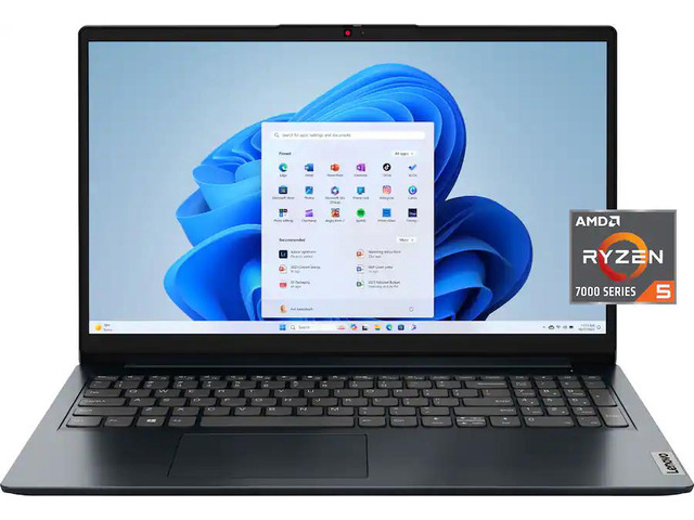 Notebook Lenovo IdeaPad 1 abyss blue AMD Ryzen 5 7520U 15.6" FHD 8GB RAM DDR5 256GB SSD M.2 Windows 11 Home teclado inglés (82VG00WXUS)