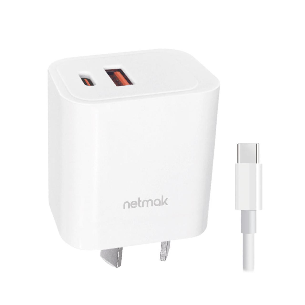 Netmak - Cargador Qc + Pd 20W Con Cable (NM-CP28)