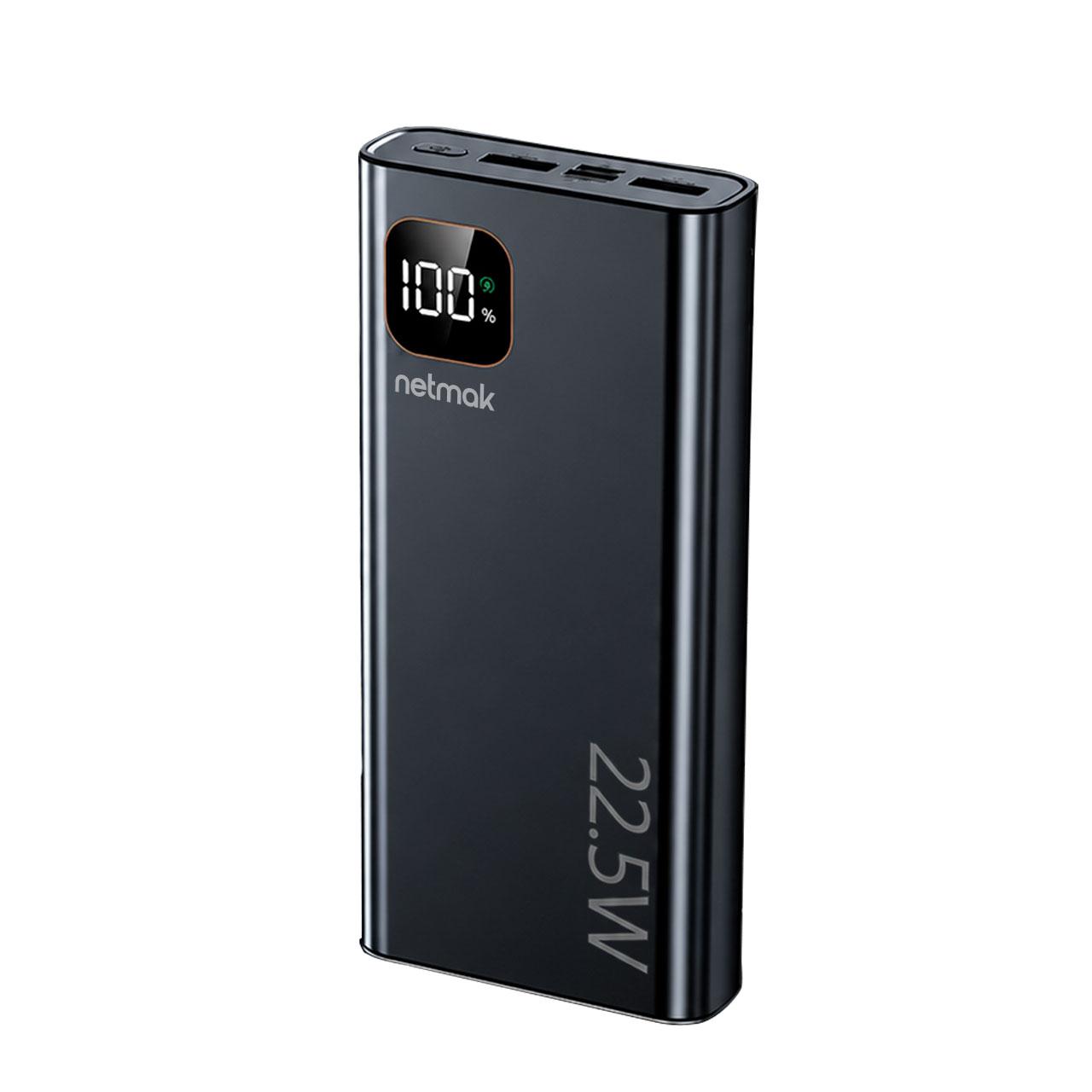 Netmak - Power Bank 20.000 mAh 22.5W Compacto sin Cables (NM-PB13)