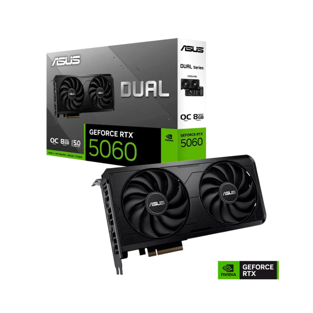 PLACA DE VIDEO ASUS NVIDIA GFORCE DUAL RTX 5060 8GB GDDR7 OC EDITION (DUAL-RTX5060-O8G-EVO)