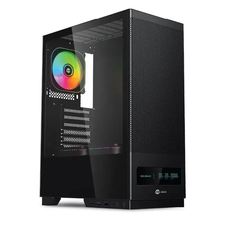 Gabinete Solarmax CM-B6202 Black Glass 3x Fan RGB Mid Tower (CM-B6202)